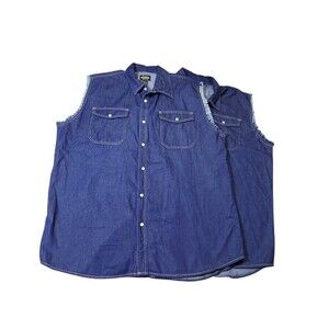 2 Guide Gear Denim Button-Up Shirt Sleeveless Men's XL